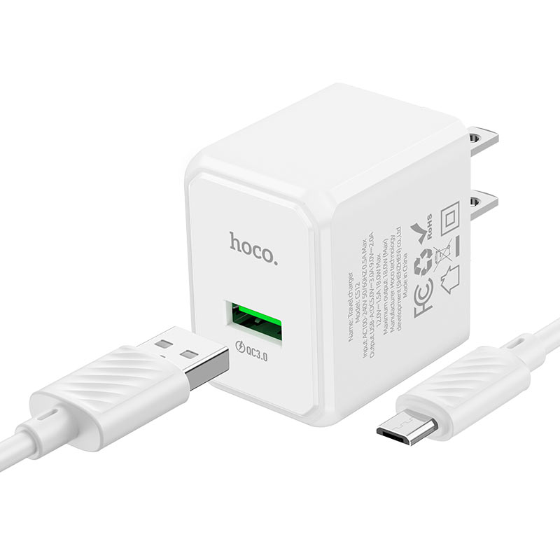 hoco-cs12-ocean-qc3-single-port-wall-charger-us-set-usb-musb-kit