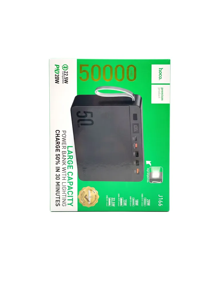 Hoco J166 Carretera Power Bank – 50000mAh LiFePO₄ Fast (1)